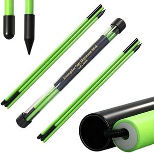 Josongslax Golf Alignment Sticks, 2 Pack Plastic 49" Collapsible Alignment Stick Golf Practice Rods Aid for Aiming, Putting, Swing Trainer, Posture Corrector with Tube Case, Golf Training Equipment
