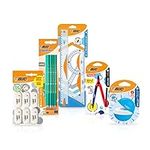 Bic Children's School Supplies Kit with 1 Learning Compass, 3 Geometry Instruments, 10 Graphite Pencils, 1 Sharpener and 6 Erasers - Pack of 21