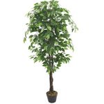 Garden Art Artificial Plant with Pot| Real Touch Elegant Indoor Home, Office,Party, Wedding Decor (Ficus Green)