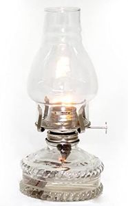 Lehman's Clear Glass Oil Lamp, with #2 Burner and 7/8 inch Wick for Accent Lighting or Centerpiece Table Decor