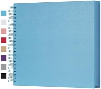potricher 12 x 12 Inch Large DIY Scrapbook Photo Album 80 Pages Thick Kraft Blank Blue Paper Memory Book for Wedding and Anniversary Family (Blue, 12 Inch)