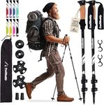 TrailBuddy Walking Poles - Pack of 2 Lightweight, Adjustable Trekking Poles for Hiking, Camping & Backpacking - Walking Sticks w/Cork Grip and Padded Strap