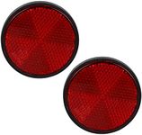 NTHREEAUTO Red Reflectors Round Motorcycle Safety Reflector Universal Compatible with Bicycle, Bike, Cars, Trailer, Trucks, Boat, ATV, Dirt Bike, Driveway