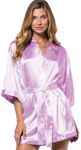 Turquaz Women's Bride Bridesmaids Robe - Satin Kimono Robes for Wedding & Bridal Party Silk Like Lightweight Robes for Women