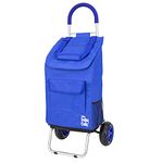 Trolley Dolly, Blue Shopping Grocery Foldable Cart