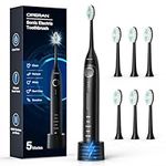 Electric Toothbrush for Adults and Kids Operan High Power Sonic Rechargeable Toothbrush with Smart Timer 5 Modes 6 Brush Heads 40,000 VPM Motor 6 Hours Fast Charge for 100 Days (Black)