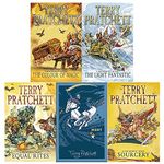 Terry pratchett discworld novel series 1 :1 to 5 books collection set (the colour of magic, the light fantastic, equal rites, mort, sourcery)