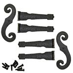 Ekena Millwork LVDH0006002 Decorative, 4 Hinges, 2 S-Hooks for Lifetime Vinyl Shutters, 002, Black