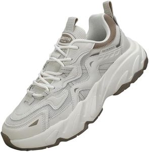 Beita Women's Fashion Sneakers Walking Shoes for Men Running Tennis Shoes Breathable Anti Slip, Beige Gray, 6