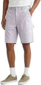 JMIERR Mens Cargo Shorts Cotton Carpenter Shorts Elastic Waist Work Shorts for Men Construction with Pockets Summer Clothes, M, Light Grey