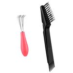 Bremorou Pack of 2 Hair Brush Cleaner, Cleaning Tool, Comb Cleaner, Comb Cleaner, Comb Cleaning Brush for Hair from Hair Brushes and Combs for Combs Bath Mats