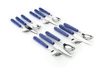 GSI Outdoors 12 Piece Blue Cutlery Set Camping Flatware 10212