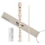 EAST TOP Soprano Recorder for Kids Beginners, 8 Hole Plastic German Fingering Flute Recorder 3 Piece with Cleaning stick, Cotton pouch, Fingering Chart, Colorful box (Ivory)