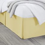 Nestl Bedding Pleated Bed Skirt - Luxury Microfiber Dust Ruffle - Sleek Modern Bed Skirt - 14” Tailored Drop, Cal King, Light Yellow