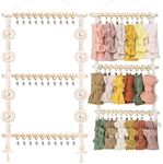 POVETIRE Baby Headband Holder, Hair Bows and Accessories Storage Organizer, Wall Hanging Decor for Nursery Toddler Girls Room (Beige-1)