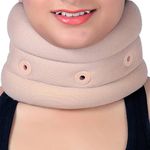 HealthGoodsIn - Adjustable Soft Eyelet Cervical Collar | Neck Brace | For Vertebrae Support | For Neck Support | Relives Pain | Reduces Pressure from the Spine (Large)