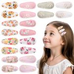 PATPAT® 20Pcs Girls Hair Clips 1.5 Inches Cute Floral Print Bangs Hair Clips Stray Hair Clips for Girls Toddlers Shower Gift Hair Barrettes Hair Accessories for Baby Toddler