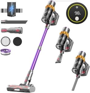 Cordless Vacuum Cleaner, 550W/45Kpa/65Mins Vacuum Cleaners for Home, Stick Vacuum Cordless with Low Noise, LED Screen, Wall Mount Charging,1.6L Dust Cup, Rechargeable Vacuum Pet Hair/Carpet/Hardfloor