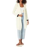 Tommy Hilfiger Women's Hood Kimono Cardigan Sweater, Ivory/Sky Captain, L