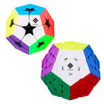 Cubelelo Drift 2x2 Megaminx & 3x3 Megaminx Puzzle Combo | Dual Magic Cube Set for Challenging & Fun Puzzle Solving | Stickerless Speed Cubes for Kids & Adults