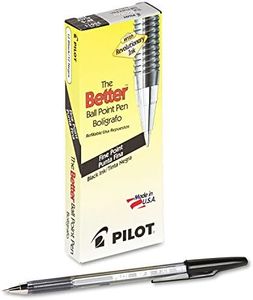 PILOT The Better Ball Point Pen Refillable Ball Point Stick Pens, Fine Point, Black Ink, 12-Pack (35011)