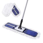 CLEANHOME 24" Commercial Dust Mop for Floor Cleaning, Heavy Duty Duster Floor Mop with 59” Extendable Long Handle,Hotel Gym Garage Hospital Household Cleaning Supplies for Hardwood,Marble Floors,Blue