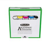 Schmincke - AKADEMIE® Gouache, 5 x 0,68 fl oz / 20 ml tubes, 72 205 097, 5 basic colors in a cardboard set, opaque, matt and intense colors, high lightfastness, mixing, color theory
