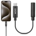 Movo Female 3.5mm TRRS Microphone Adapter Cable to USB-C Connector Dongle Compatible with Apple iPhone 15 and up, iPad Smartphones and Tablets - Optimized for Microphones/Pro Audio, UCMA-2-IP