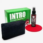 GrooveWasher Intro Record Care System – Essentials for Vinyl Record Collection Cleaning, Easy Spray-on G2 Cleaner, Microfiber Scratch-Free Cleaning Pad + Bonus Label Protector