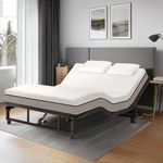 Miscoos Queen Adjustable Bed Base Frame - Premium Metal, Head & Foot Incline, Wireless Remote, Zero Gravity, Quiet Motor (79" L x 59" W x 12.72" H) Black