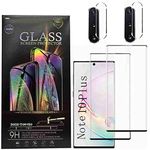 For Samsung Galaxy Note 10 Plus Tempered Glass Screen Protector + Camera Lens Protectors [2+2 Pack] [3D Glass] [Anti-Scratch] HD Fingerprint unlock Full Coverage Screen Protector for Note 10 Pro