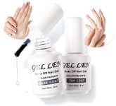 Gellen Gel Top Coat and Base Coat - 2 Pcs Base Coat Top Coat Set No Wipe Glossy Top Coat Gel Nail Polish UV LED Clear Nail Polish Long Lasting for 21+ Days