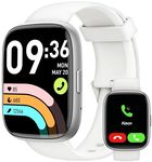 MILOUZ Smart Watch for Men Women(Answer/Make Calls),Alexa Built-in,1.83" HD Touch Screen Fitness Watch, Heart Rate/SpO2/Sleep Monitor IP68 Waterproof 100 Sports Modes Smartwatch for Android iOS(White)