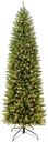 Puleo International 7.5ft Pre-Lit Slim Fraser Fir Christmas Tree with 350 Clear Lights, 1188 Realistic Dense Branch Tips, Easy Setup Artificial Trees with Sturdy Metal Stand