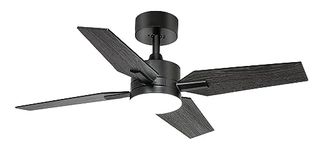 Ohniyou Ceiling Fan with Lights and Remote Control, 40 Inch Small Outdoor Ceiling Fans with 4 Reversible Blades 3 Colors 6 Speeds Ceiling Fan Light for Bedroom Patio Porch, Black