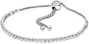 Pandora Timeless Rhodium plated sterling silver bracelet with clear cubic zirconia, 1