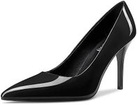 Fimanny Womens Stiletto High Heel Pointed Toe Pumps Sexy Slip-on Shoes Wedding Office Prom 3.5 Inches Heels Black 11 M US