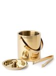 Exclusivish Shiny Gold Stainless Steel Double Insulation Ice Bucket with Tong (1.7 litres) | Gift Items | Birthday Gift | Anniversary Gift | Home Decor | Ice Box | Bar Accessories for Home