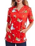 Women Mock Wrap Top Holiday Christm