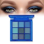 Blue Eyeshadow Palette Glitter Eyeshadow Royal Blue Eye Shadow Pallets for Women Navy Blue Eyeshadow Sparkle 9 Colors Eye Makeup Shiny Shimmer Waterproof Palettes