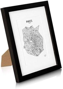 Classic by Casa Chic - Cadre Photo 20 x 25 cm en Bois Massif et Vitre en Verre Trempé avec Passe-Partout 13 x 18 cm Inclus - Noir