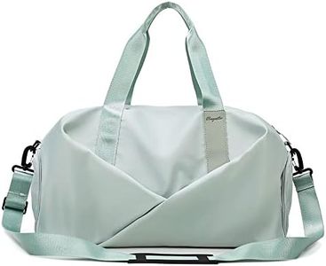 Duffle Bag, Gym Bag for Women, Separate Shoes Compartment Yoga Bag, Wet and Dry Separation Beach Bag, Mint Green, Small