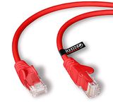 rhinocables CAT6 High-Speed Gigabit Ethernet Patch Network Cable for LAN — Snagless Cable with RJ45 Connector Lead — for Internet, Router, Modem, Smart TV, PC & Laptop (2m, Red)