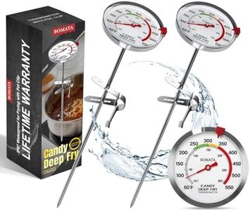 BOMATA 2-Pack Waterproof IP67 Candy Thermometers with Pot Clip, Deep Fry Oil Thermometer with Upgraded 2.5in Large Display for Cooking, Food, Turkey, BBQ, Grill... Mth400