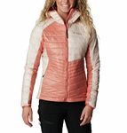 Columbia Womens Platinum Peak Hooded Jacket, Dark Coral, Peach Blossom, XS