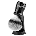 Synthetic Badger Shaving Brush with Black Holder Stand Anbbas 2IN1 Resin Handle Foam Brush Set for Men Close Wet Shave