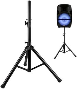 Skywin Speaker Tripod Stand for Large Speakers, Adjustable Height PA and DJ Speaker Stand with Sturdy Steel Construction, Holds up to 110 Pound, Fits Most Standard Speaker Mounts (Black)