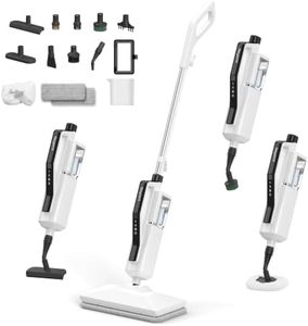 Amzart Steam Mop, 13-in-1 Powerful Handheld Steam Cleaner, 260°F Detachable Floor Steamer, 460ml Large Tank, 23FT Power Cord, 2-Level Control, Multi-Purpose for Hardwood, Tile, Grout, Windows, White