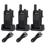 Retevis RB647 Walkie Talkie, IP67 Waterproof 2 Way Radio Mini, PMR446 16 Channel, Portable, VOX, Lightweight, Rechargeable Two Way Radio Professional for Outdoor, Camping (Black, 3 Packs)