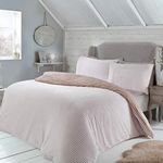 Sleepdown Ribbed Fleece Bedding Set-Blush-Double